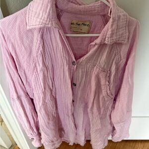 We The Free Light Pink Textured Shirt